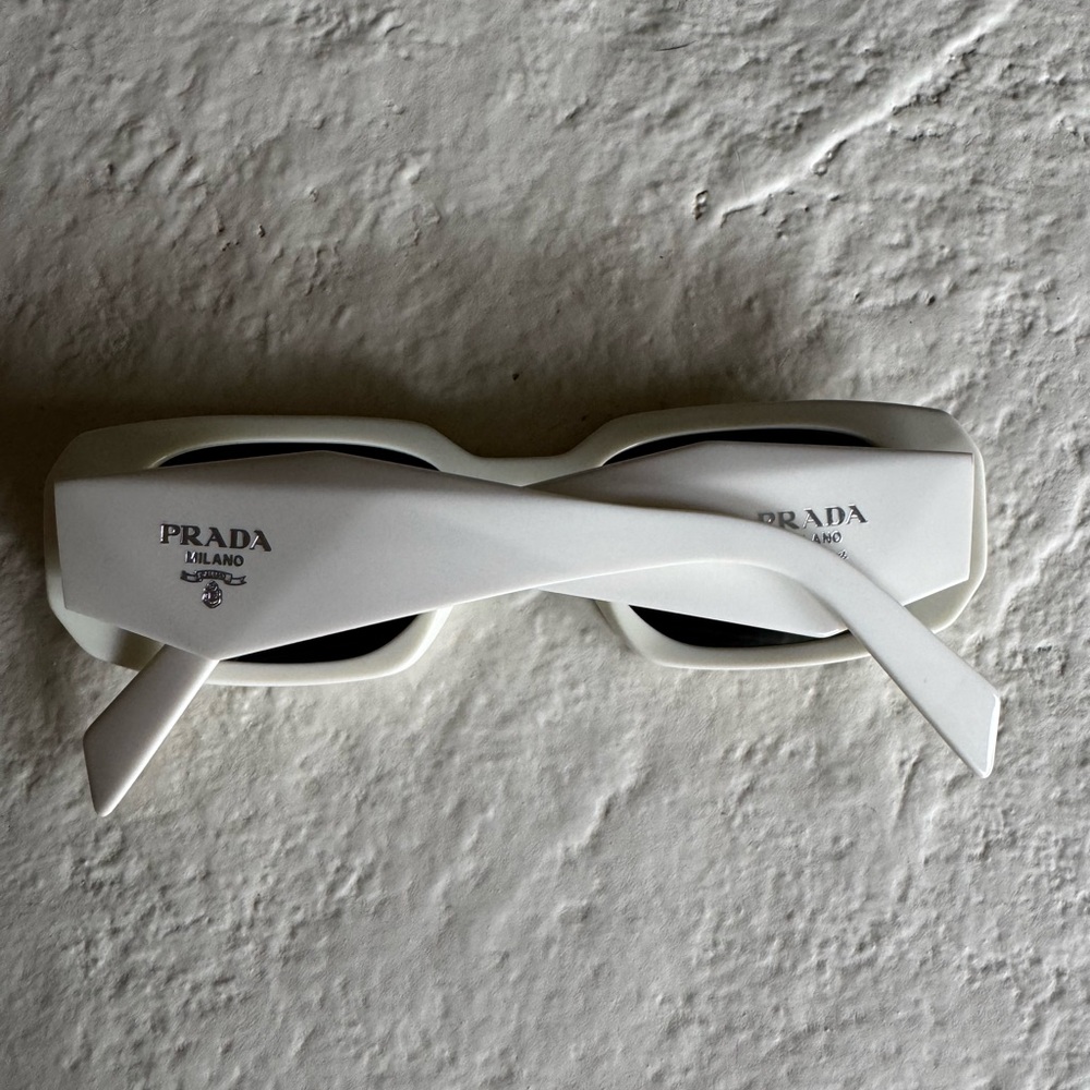 Prada Ivory Rectangular Sunglasses